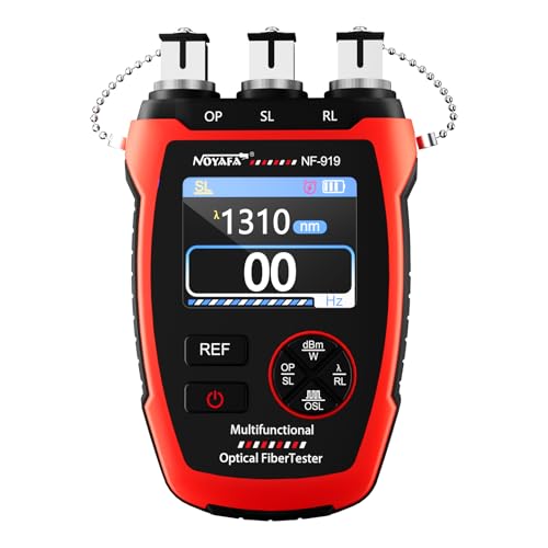 NOYAFA NF-919 Optical Power Meter, 3 in 1 Fiber Optic Cable Tester with Light Source Function &10KM Visual Fault Locator (OPM/VFL/SL), Rechargeable FC/SC/ST Fiber Optic Tools