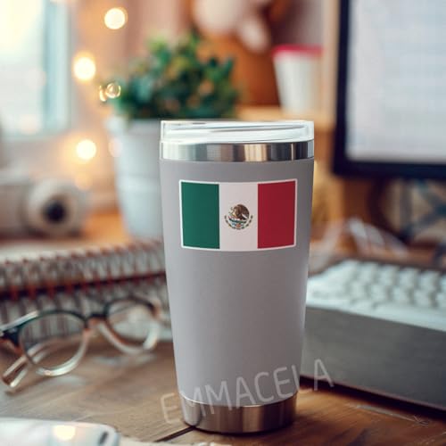 Image of (3PCS) Mexico Flag stickers, Countries Flag Stickers - Waterproof Vinyl Decals For Laptops, Tumblers, Water Bottles, Books, Scrapbooks, Size 3 X 1.8 Inch
