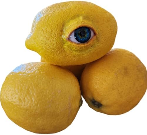 Dead Head Props Realistic Life Sized Freaky Fruit All Seeing Lemon, Halloween Prop, Horror Prop, Halloween Decoration image 4