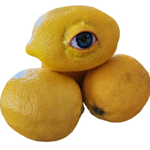 Dead Head Props Realistic Life Sized Freaky Fruit All Seeing Lemon, Halloween Prop, Horror Prop, Halloween Decoration