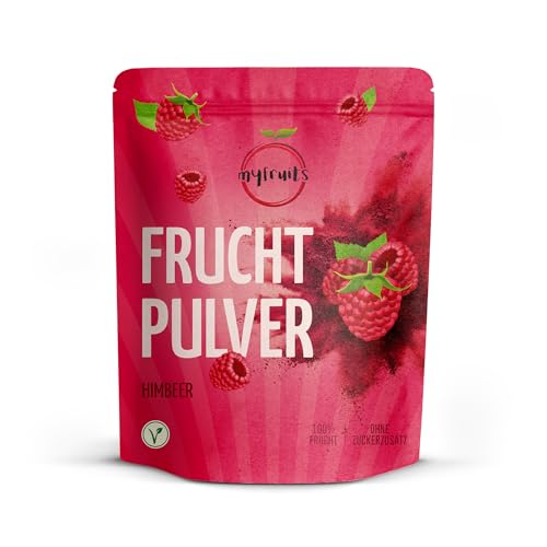 myfruits Polvo de frambuesa, liofilizado, 200 g, sin aditivos, frambuesas 100% secas y molidas, polvo de fruta para batidos, batidos y yogur…