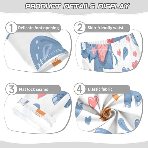 Bolaz Toddler Girls Leggings Printed Yoga Pants Leggings Cartoon Blue Elephant for Kids3