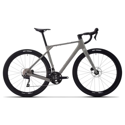 SAVADECK Carbon Gravel Bike - T800 Carbon Frame & Fork, Shimano GRX400 20-Speed Groupset, Hydraulic Disc Brakes, 700C x 40mm Tires - Lightweight Design for Road & Off-Road Adventures(47cm, Gray)