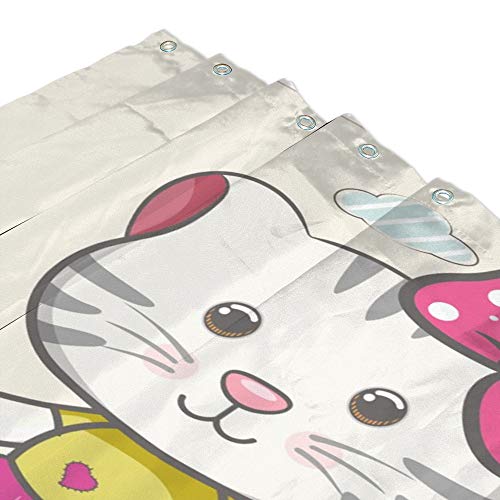 Rideau de douche Chenhong en polyester imperméable motif chat mignon 180x180cm - 4