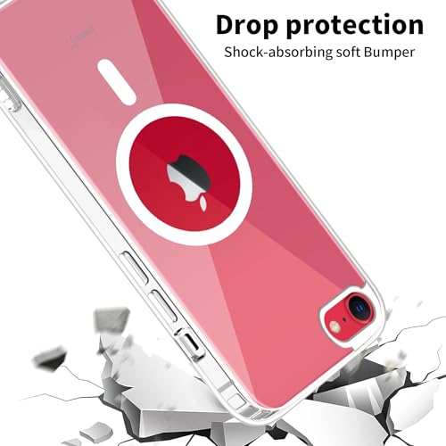 Image of amazon basics Clear Magnetic Case Cover for Apple iPhone SE 2020 [Compatible with MagSafe Accessories] Slim Shockproof Magnetic Transparent Phone Cover Case
