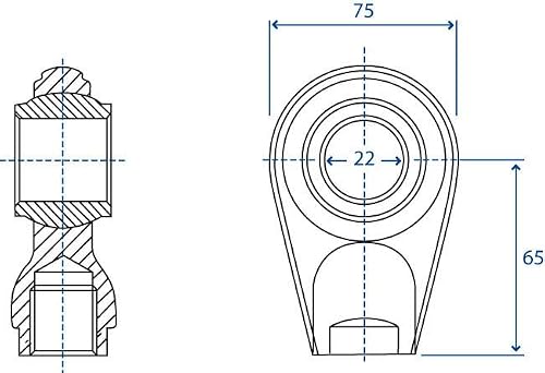 G.L.D. Forniture Support à souder rotule sphérique pour troisième points diamètre rotule 22 mm hauteur rotule 51 mm – vue 2