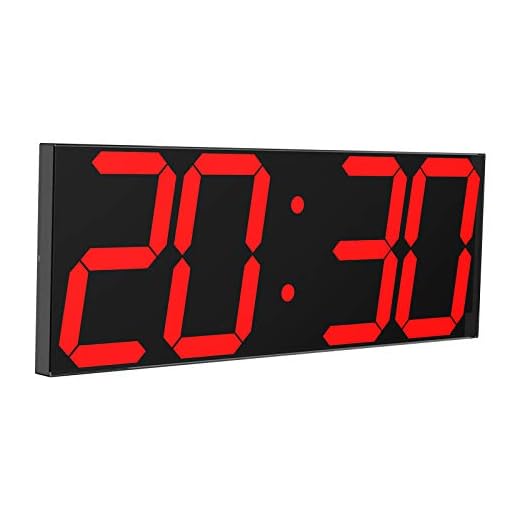CHKOSDA Digital LED Wall Clock, Oversize Wall Clock with 6” Numbers, Remote Control Count up/Countdown Timer Clock, Auto Dimmer, Big Calendar and Thermometer(Red)
