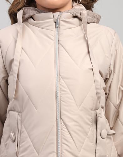 Image of Monte Carlo Womens Regular Fit Self Designed Hooded Zipper Full Sleeve Winter Jacket Women Winter Jacket | Stylish Zipper Jacket | Casual Winter Wear For Women's (Pack Of 1)