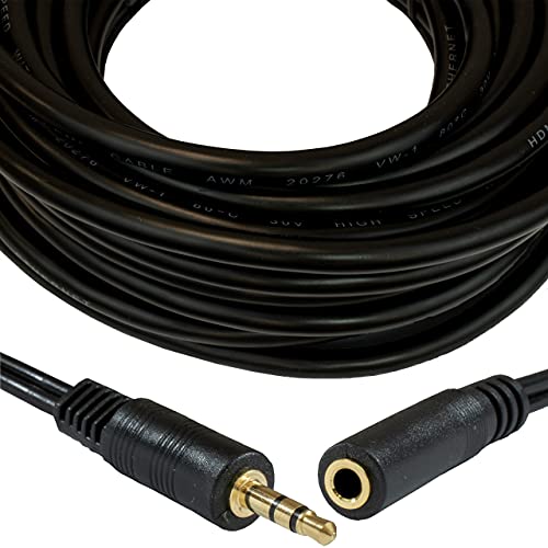 Pebble Eleven 15M Extra Long Premium Gold 3.5mm AUX Audio Extension Cable Headphone Jack Plug
