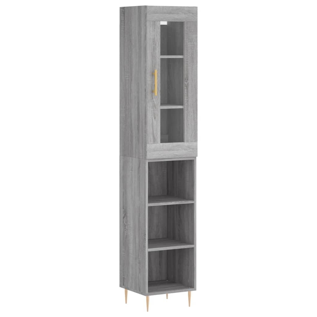 Aparador de almacenamiento para cocina, ahorra espacio, armario despensa, armario lateral, decoración de interiores, decoración para la casa, gris Sonoma, 34,5 x 34 x 180 cm