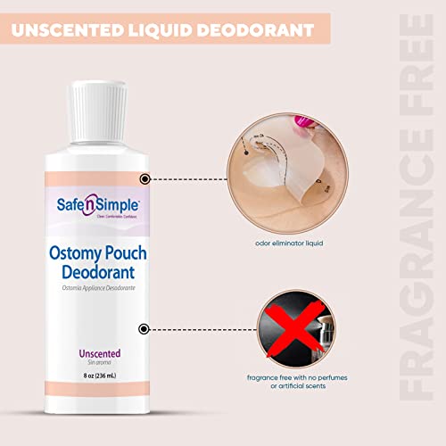 Safe N' Simple Ostomy Pouch Deodorant, Safe Deodorant For Ostomy Odor Removal, Blue Formulation Ostomy Deodorant, 8 Fluid Ounce #TOP3