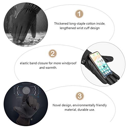 1 Par luvas couro à prova de vento luva de ciclismo ar livre pescaria