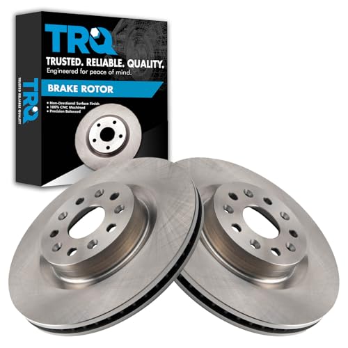 TRQ Front Brake Rotors Set Vented Compatible with 2020-2023 Cadillac CT5 2016-2020 CT6 2014-2019 CTS 2016-2022 Chevrolet Camaro