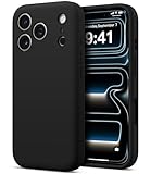 AOTESIER Compatible with iPhone 17 Pro Case, Silicone Upgrade [Full Camera Protection][Integrated Camera Control Button] Shockproof Protective 17 Pro Phone Case with Anti-Scratch Lining, Black