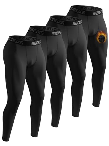 ATTIQOZI 4 Pack Thermounterhose Herren Lang Unterhosen Männer Thermounterwäsche Warm Innenfleece Skiunterwäsche Winter Leggings Unterziehhose Herren Fußball 4 Schwarz L ATTIQOZI 4 Pack Thermounterhose Herren Lang Unterhosen Männer Thermounterwäsche Warm Innenfleece Skiunterwäsche Winter Leggings Unterziehhose Herren Fußball 4 Schwarz L