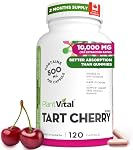 PlantVital Tart Cherry Capsules - Made in Canada - 10,000mg (10:1 Cherry Extract) Per Day - Montmorency Supplement for Antioxidants - Vegan, Non-GMO, Gluten & Soy Free - 2 Months Supply - 120 Capsules