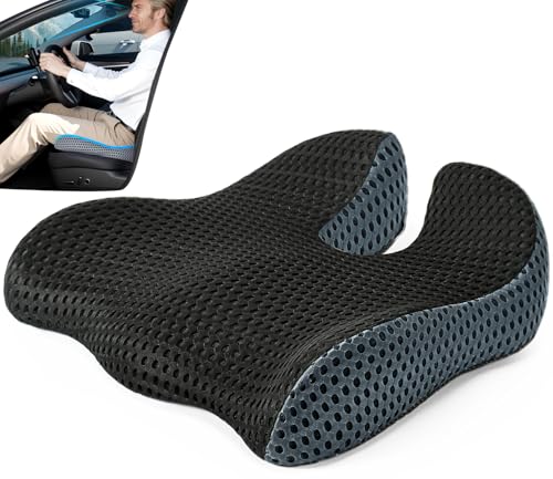 Car Seat Cushion, Broader Visibility with Wedge Design & Coccyx