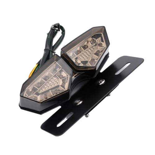 Feu arrière pour moto universel 12V noir pour réparer un clignotant cassé