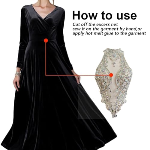 Dentelle applique à main perlé patch pour vêtement et accessoires de mariage