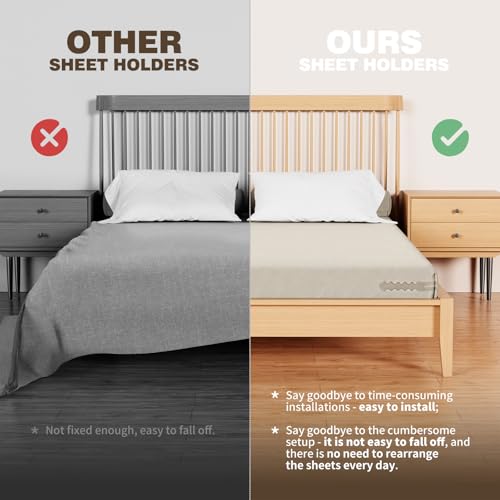 Lock Sheet Holders - Heavy Duty Bed Sheet Straps Keep Sheets Firm & Tight, No More Loose Sheets