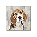 Stupell Industries Dog Beagle Patiently Waiting Abstract Backdrop Pet Collage, Design by Keri Rodgers