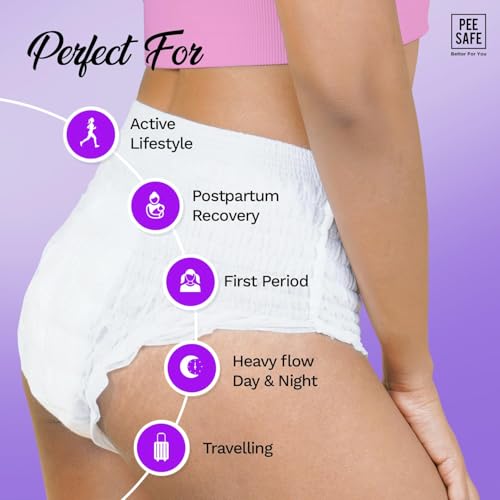 Image of Pee Safe Comfort Period Panties | XL-XXL | 8 Panties - Pack of 3 | 360 Protection | 12 Hr Protection | Leak Proof | Overnight Comfort | Rash & Toxin Free | Seamless Fit