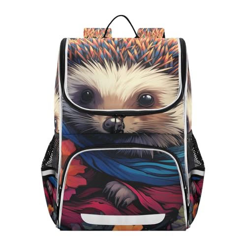 Mochila reflectante de erizo con seguridad nocturna para el colegio de niños y niñas