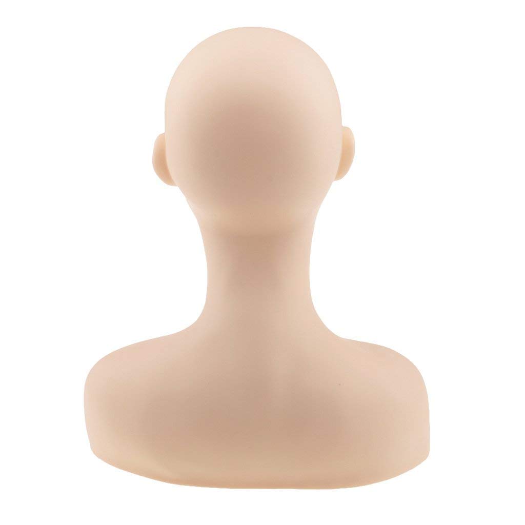 Silikon Mannequin Kopf Schaufensterpuppe Modellkopf Schminkkopf für Akupunktur Massage Training/Make Up