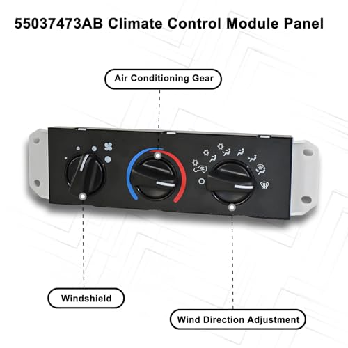 MuHize A/C Heater Control Panel Compatible with 1999-2004 Jeep Wrangler TJ, Climate Control Module with Blower Motor Switch Replace 55037473AB, BL101, HS-373