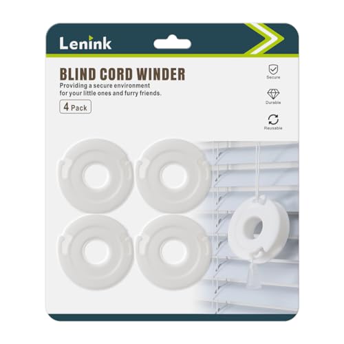 Lenink Blind Cord Winder, Window Blinds String Holder Cord Blind Safety (4 Pack, White)