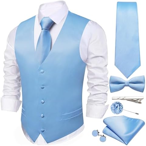 WSHOWY Men's 7PCS Vest Tie Set Cover