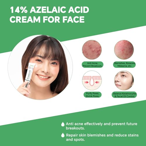 Generic 14% Azelaic Acid Serum for Face, Gentle Acne & Redness Treatment, Helps Calm Sensitive Skin, Improve Blemishes & Uneven Tone, Lightweight Formula 1oz