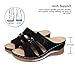 SHIBEVER Wedge Sandals for Women Slip On Platform Wedge Sandals Summer Walking Shoes Black Size 10