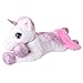 TE-Trend XXL Peluche Caballo Unicornio Unicorn Peluche Tumbado 130cm Púrpura glitzerhorn Grandes Ojos Blanco