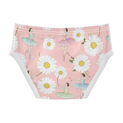 CHIFIGNO Underwear for Boys Pastel Ballerina White Daisy Pink Cotton Boys' Briefs Breathable Printed Brief Underwear2