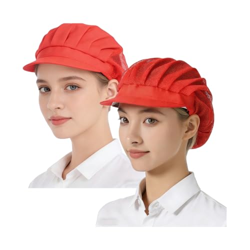 Image of NiceYnn 2 Pack Chef Hats, Breathable Mesh Catering Work Adjustable Cap