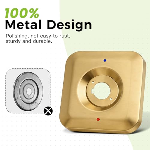 Repuesto Shower Escutcheon para Kit de Válvula Moen T2471 Genta LX, Plato de Cubierta de Manija de Ducha de Metal Cuadrado, Dorado Cepillado miniatura 5