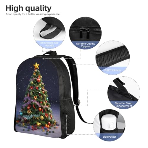 Mochila impermeable unisex con diseño verde Navidad miniatura 5