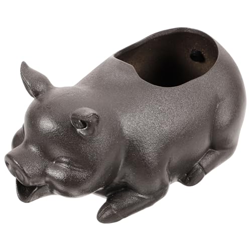 Levemolo Filtro Decorativo de Cerámica para Fuente de Cerdo en Cascada, Pequeño Tamaño, sin Bomba, para Jardín y Patio, Decoración Exterior E Interior, Diseño de Circulación de Agua