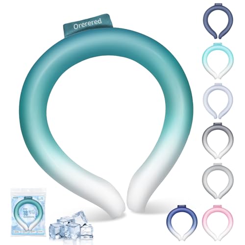 Image of Neck Cooling Tube 70% Gel Increase Ice Cooler Ring Wearable Cooling Neck Wraps for Summer Heat Body Cooling Products for Outdoor Indoor Activities Relief for Hot Flashes (Gradient Mint Green, L)