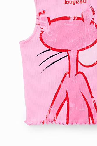 Image of Desigual Little Girl's Ribbed Pink Panther T-Shirt