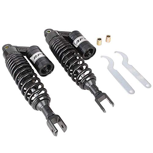 Mallofusa 13.7Inch 350mm Pair Rear Motorcycle Air Shock Absorbers Replacement Suspension Eye to Clevis Universal Compatible for Kawasaki Honda Yamaha Suzuki Black