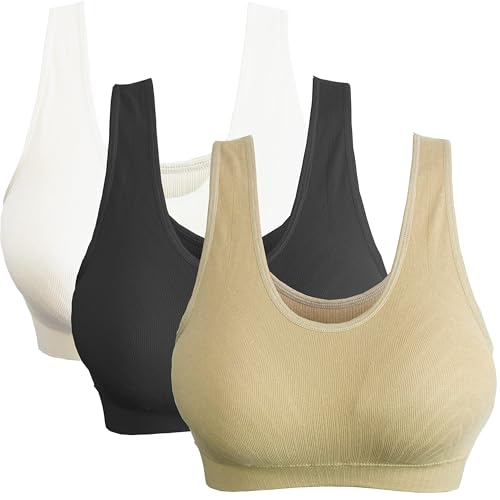 Cabales Women's Ultimate Comfy Medium Support Seamless Wireless Sports Bra with Removable Pads,2X-Large