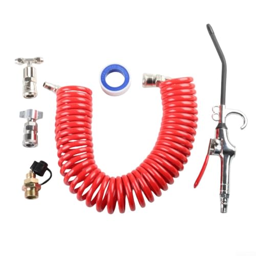 Besttoolifes Lot de 5 pistolets à air comprimé - Buse de nettoyage à air comprimé - Kit de nettoyage robuste pour camion, voiture, raccord 6,35 mm