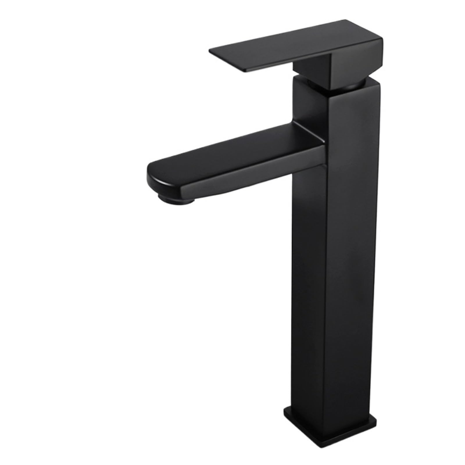 Robinet mitigeur de lavabo haut noir carré pour salle de bain moderne