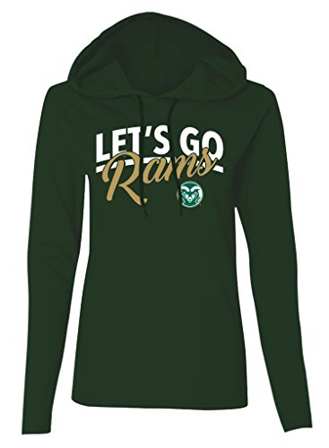 NCAA Colorado State Rams Women's Long Sleeve Hooded T-Shirt, Forest Green, X-Large