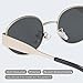 livho Retro Polarized Sunglasses - UV400 Protection, Oval Shape, Metal Frames - Matching Soft Case Inlcuded