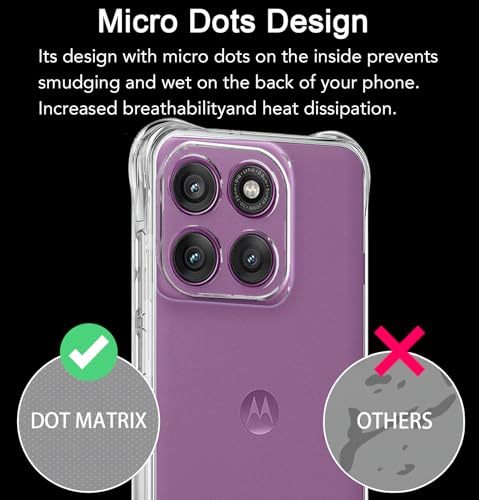 Image of USTIYA Case for Motorola Moto Edge 60 Pro Clear TPU Four Corners Military-Grade Protection Cover Transparent Soft funda