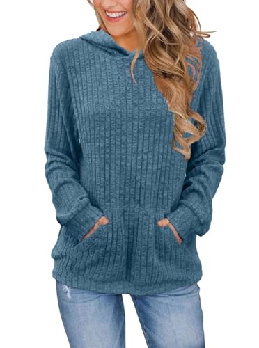 Image of Bosmeer Womens Long Sleeve Shirts Kangaroo Pocket Fashion Hoodies Pullover