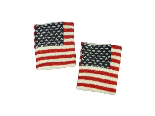 COUVER American Flag Men's 3 inch Sweat Wristband(1 Pair)